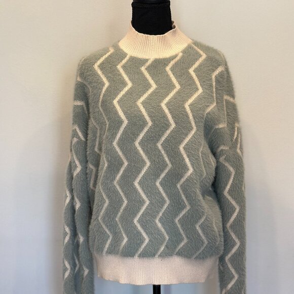 &merci Grey and White Zig Zag Sweater - $60 - Picture 1 of 6